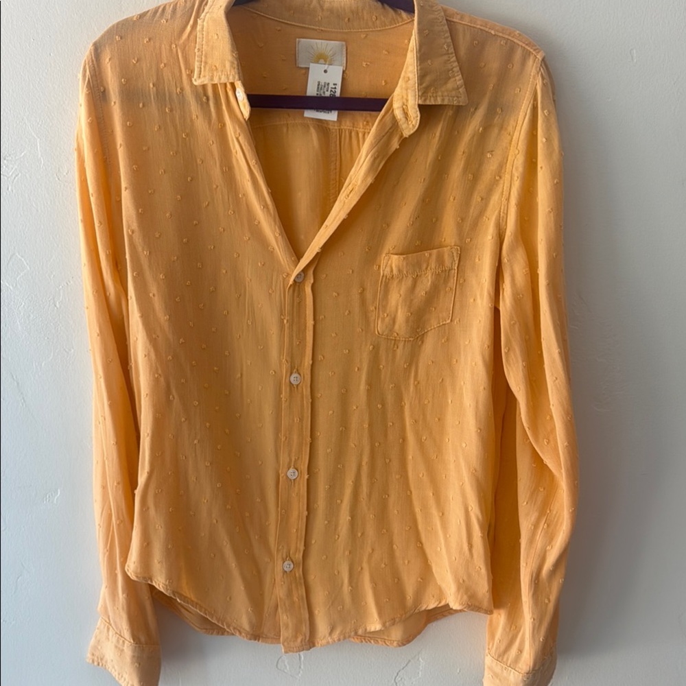 Women's Orange Button Down Shirt